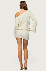 Edikted Off Shoulder Sequin Knit Mini Dress