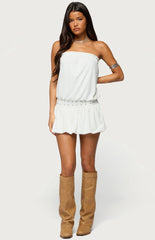 Edikted Layton Studded Strapless Bubble Mini Dress