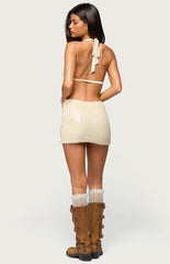Edikted Sequin Backless Cowl Neck Mini Dress