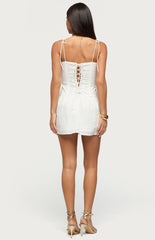 Edikted Kaira Eyelet Boned Mini Dress