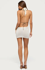 Edikted Backless Cowl Neck Knit Mini Dress