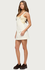Edikted Overall Denim Mini Dress