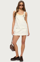 Edikted Overall Denim Mini Dress