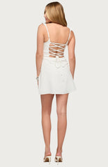 Edikted Cristina Ruffle Flare Mini Dress