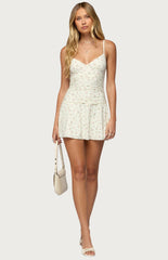 Edikted Lushia Floral Ruched Mini Dress