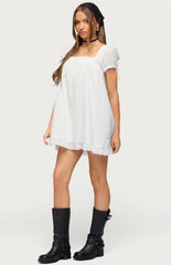 Edikted Sepid Striped Cotton Mini Dress