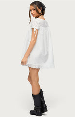 Edikted Sepid Striped Cotton Mini Dress