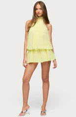 Edikted Kortney Chiffon Mini Dress