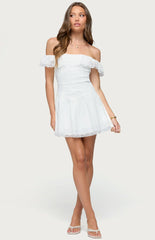 Edikted Darah Lace Off-The-Shoulder Mini Dress