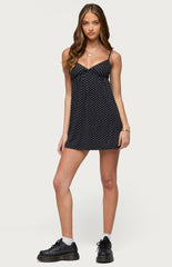 Edikted Reigna Lace Polka Dot Mini Dress