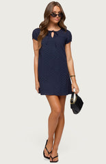 Edikted Mariella Lace Eyelet Mini Dress