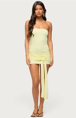 Edikted Sonie Tie Waist Strapless Mini Dress