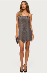 Edikted Ione Studded Fringed Mini Dress