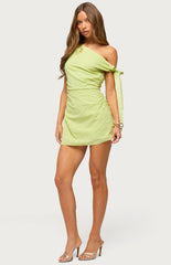 Edikted Zimi Eyelet One Shoulder Mini Dress