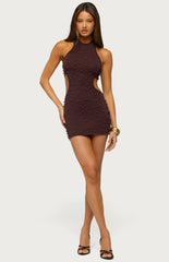 Edikted Kelcey Bead Cutout Knit Mini Dress