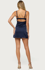 Edikted Yafush Satin Effect Mini Dress