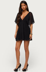 Edikted Rosalee Chiffon Babydoll Mini Dress