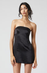 Beverly and Beck Satin Strapless Mini Dress