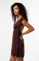 Beverly and Beck Grace Off-The-Shoulder Polka Dot Mini Dress