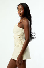 Your Favorite Katie Beaded Linen Mini Dress