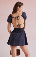 Beverly and Beck Satin Strapless Mini Dress