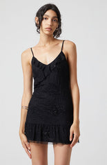 LA Hearts Trim V-Neck Babydoll Dress