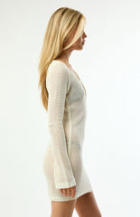 Your Favorite Thea Long Sleeve Crochet Mini Dress