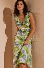 MINKPINK Carrie Ruffled Midi Dress