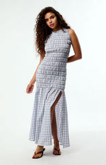 Daisy Street Plaid Lagoon Maxi Dress
