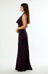 WEWOREWHAT Polka Dot Cowl Halter Maxi Dress
