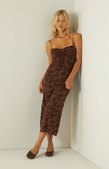 Your Favorite Hazel Burnout Velvet Floral Midi Dress