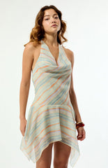 Your Favorite Monet Striped Cowl Neck Mini Dress