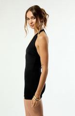Third Charm Black Corinne Romper