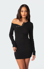 Edikted Soleste Ribbed Mini Dress