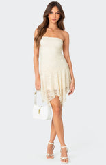 Edikted Sandia Asymmetric Lace Mini Dress