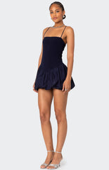 Edikted Ribbed Bubble Skirt Mini Dress