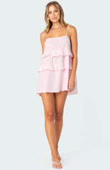 Edikted Dorothia Sheer Linen Look Mini Dress