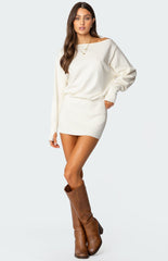 Edikted Eve Off Shoulder Knit Mini Dress