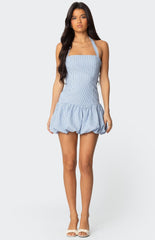 Edikted Floral Embroidered Chiffon Backless Mini Dress