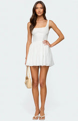 Edikted Reina Embroidered Cotton Mini Dress