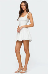 Edikted Reina Embroidered Cotton Mini Dress