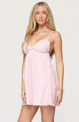 Edikted Danira Pinstripe Babydoll Mini Dress