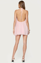 Edikted Emeline Backless Halter Mini Dress