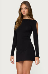 Edikted Billy Cutout Boat Neck Mini Dress
