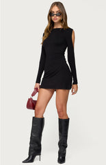Edikted Billy Cutout Boat Neck Mini Dress