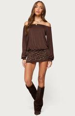 Edikted Studded Off Shoulder Backless Romper