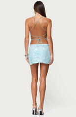 Beverly and Beck Iris Polka Dot Halter Mini Dress