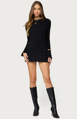 Edikted Isabel Backless Ribbed Knit Mini Dress