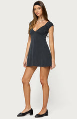Edikted Ribbon Crochet Mini Dress