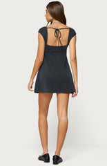 Edikted Ribbon Crochet Mini Dress